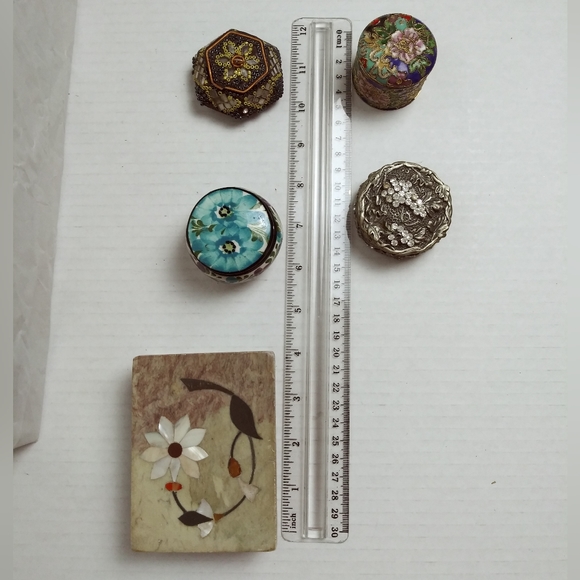 Trinkets Boxes Jewelry Storage containers Bundle Of 5 - Picture 7 of 17